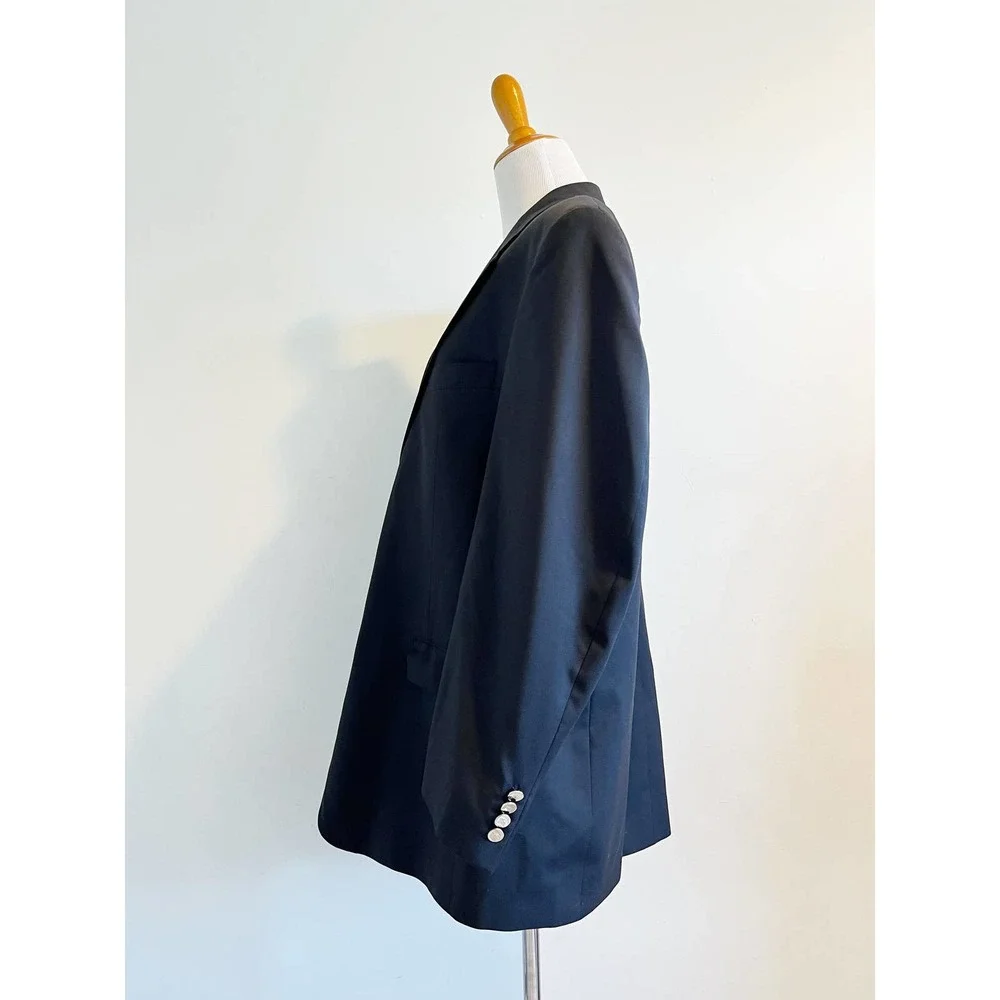 Vintage Burberrys wool‎ blazer sport jacket navy blue unisex mens womens 80s 90s